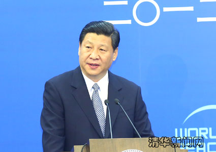 图为国家副主席习近平发表讲话。